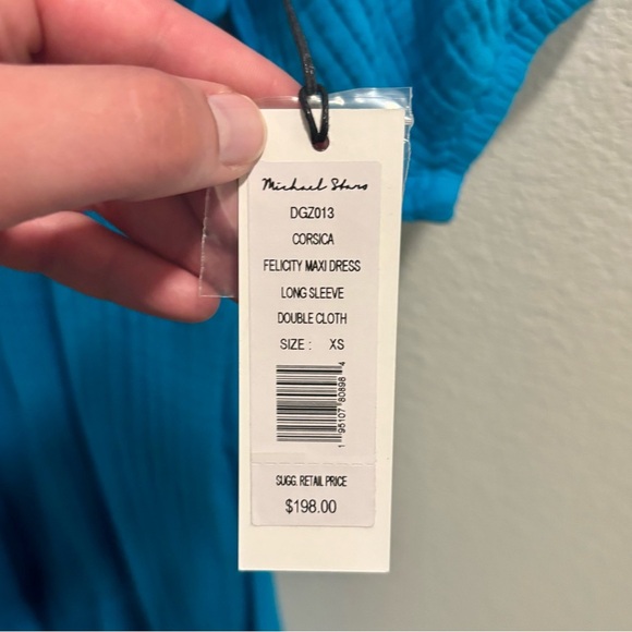 NWT Michael Stars Felicity Gauze Maxi Dress in Blue, Size XS - Picture 7 of 11
